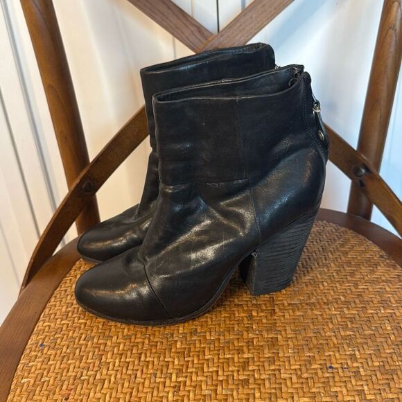 Rag & Bone classic Newbury black leather ankle booties size 39/9 - Picture 5 of 12